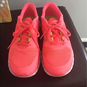 Hot pink Nike Frees