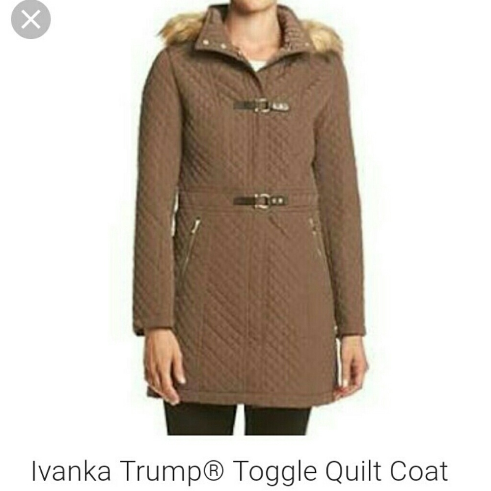 IVANKA TRUMP Brown and Gold Quilt Coat!