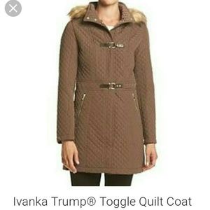 IVANKA TRUMP Brown and Gold Quilt Coat!