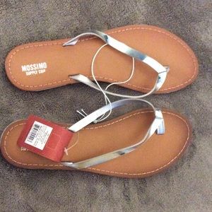 Mossimo Silver Metallic Women's Flip Flops -NWT