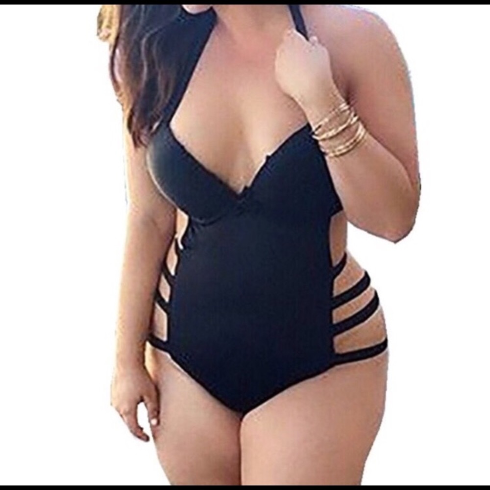 Black Strappy Bathing Suit