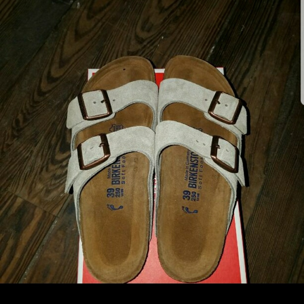 Birkenstock softbed taupe suede