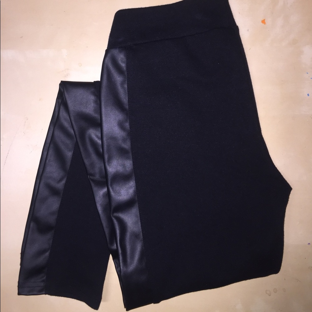 Side leather leggings