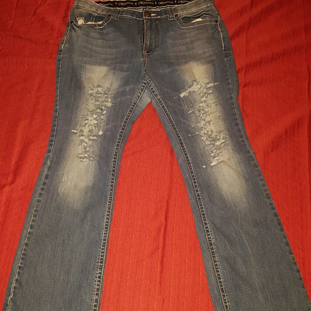 Custom shredded Cato premium jeans,size 14p