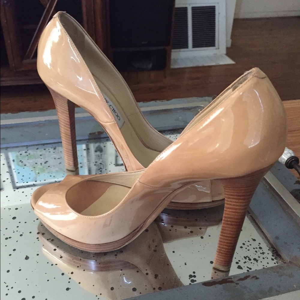 Nude Patent Leather Jimmy Choo 40 1/2 - Picture 2 of 4