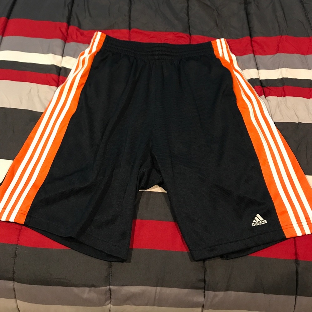 Navy blue adidas basketball shorts
