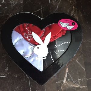 New. PLAYBOY Sateen with rhinestone panty set