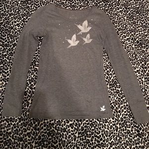 Pale grey long sleeve shirt by aerie.