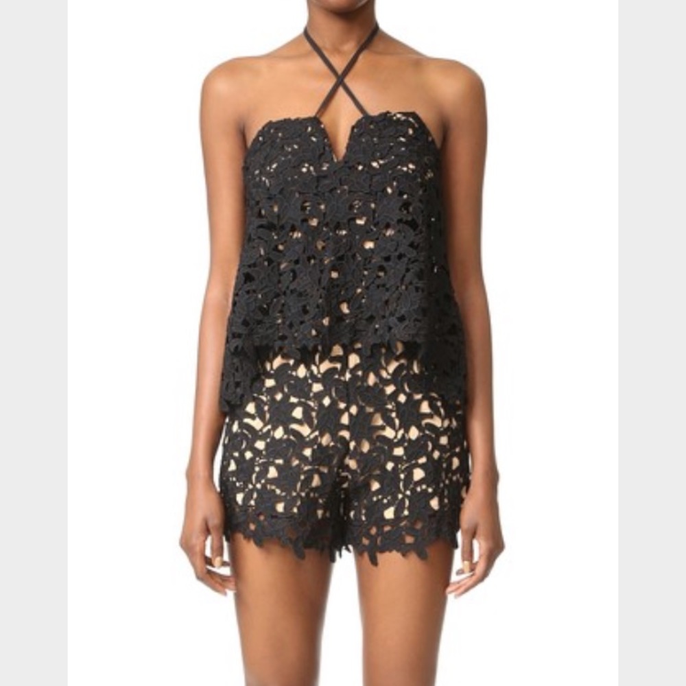 J.O.A Los Angeles no sleeve black lace romper! NWT