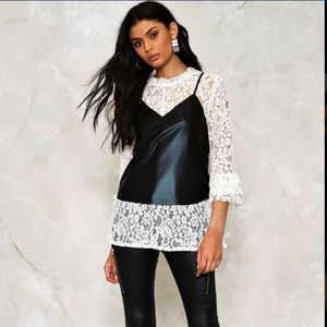 Nasty gal vegan leather Cami top