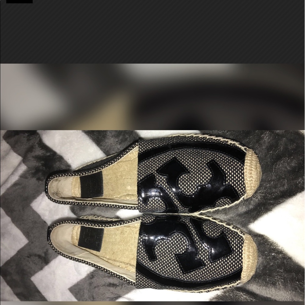 Authentic Tory Burch Lonnie Logo Woven Espadrille