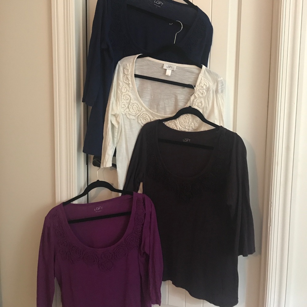 4 Loft tops! 3/4 sleeve