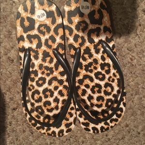 Leopard Print Flip Flops