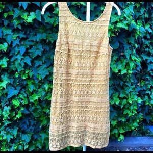 Forever21 Yellow/Mustard color Lace overlay dress