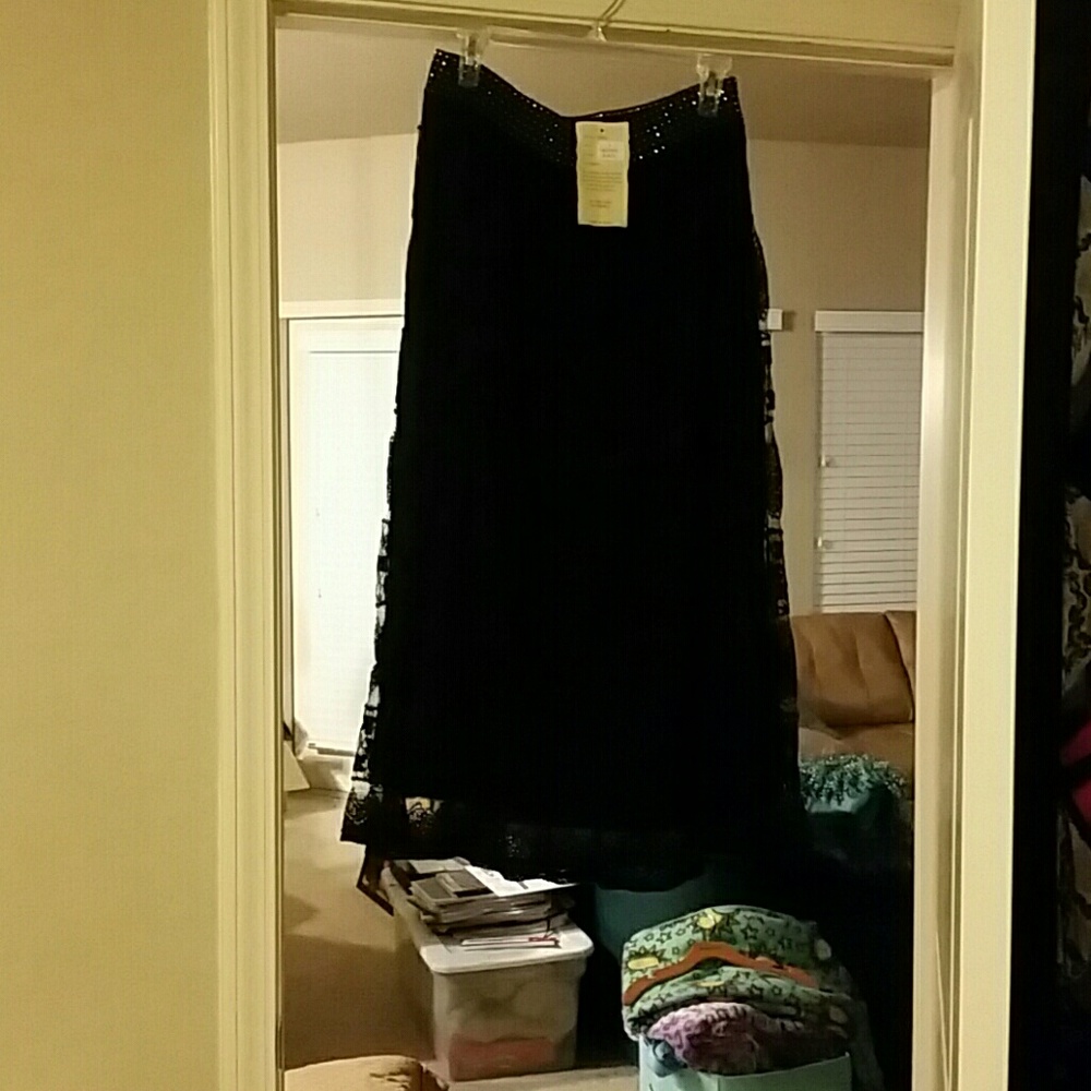 Adorable black boho maxi skirt