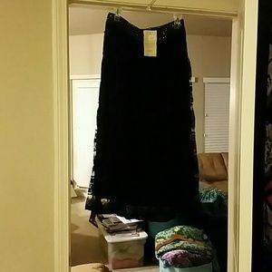 Adorable black boho maxi skirt