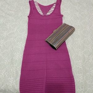 Beautiful Magenta Bebe Bodicon Dress