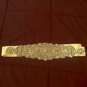 Satin sash with rhinestones!