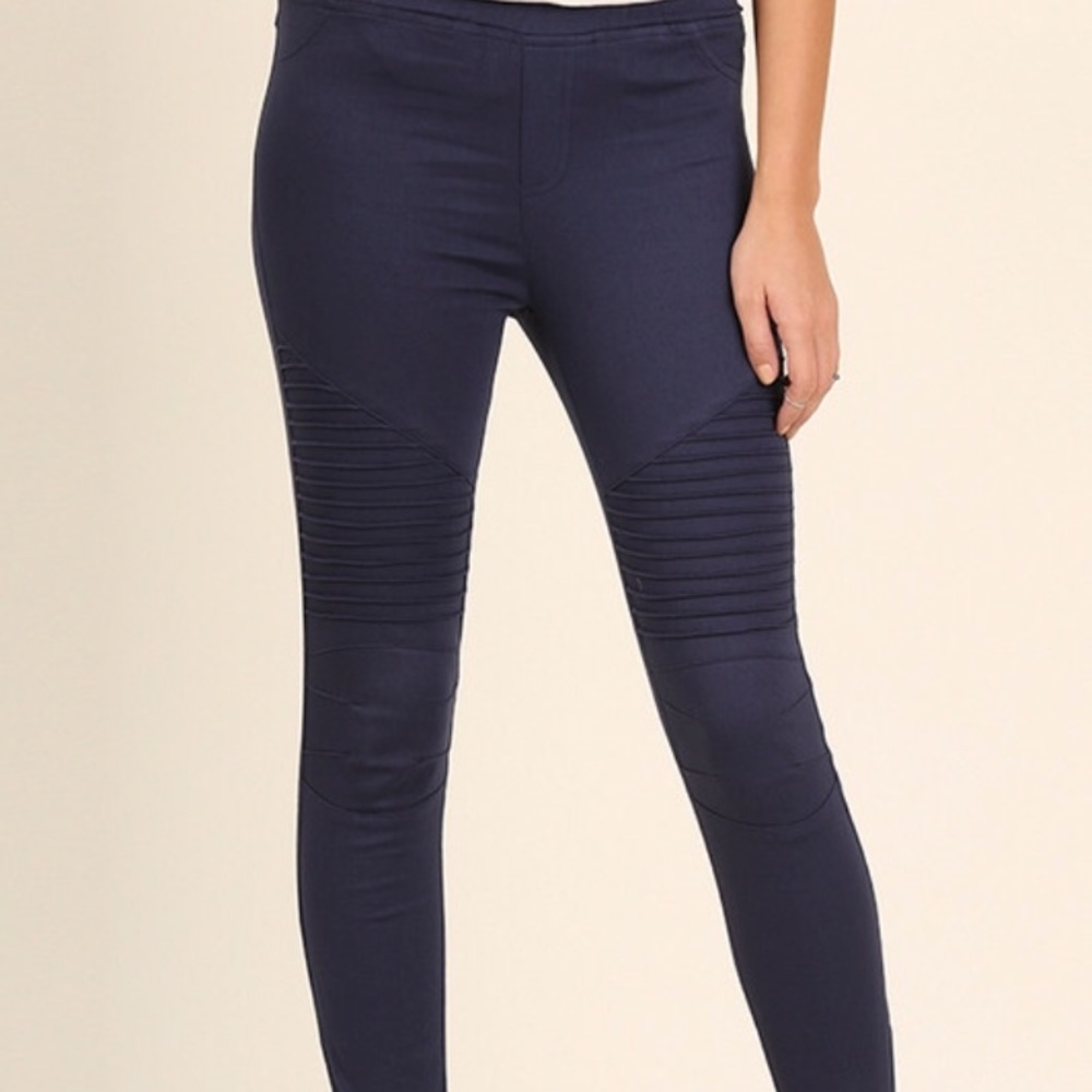 Navy Moto Leggings Jeggings