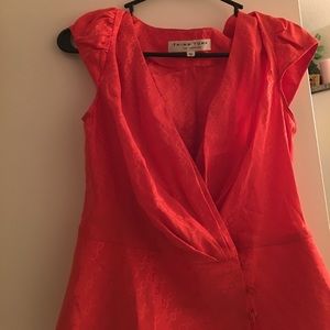 Red silk Trina Turk blouse