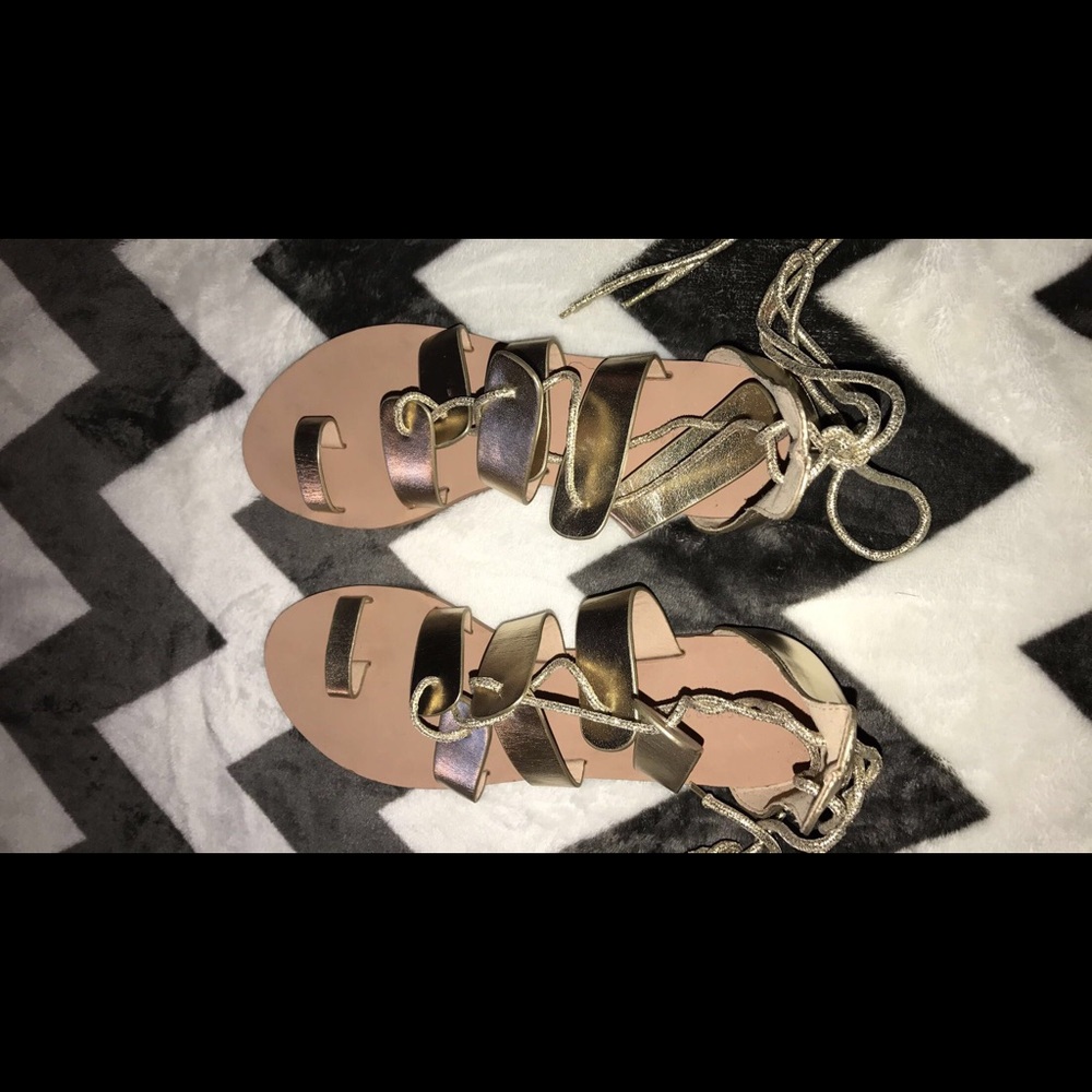 Gold Gladiator Sandals