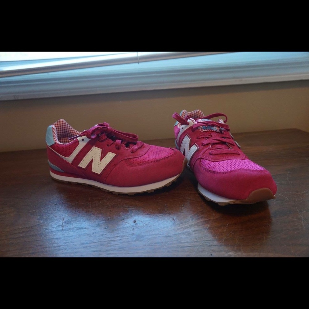 New Balance 574 with gingham details