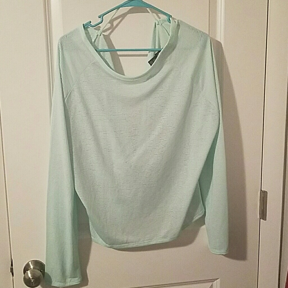 Mint green top back drapes