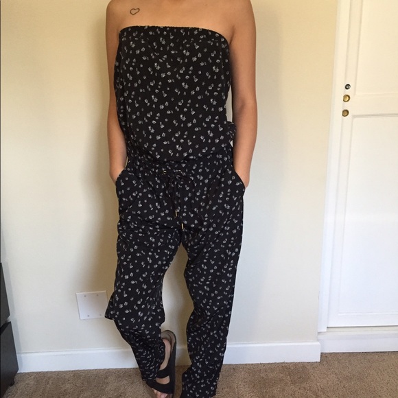 Express Pants - Express floral jumpsuit tube top