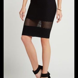 BCBGeneration Open Net Midi Seamless Pencil Skirt