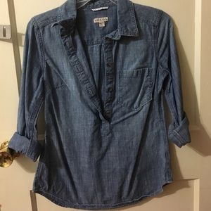 Denim pullover shirt