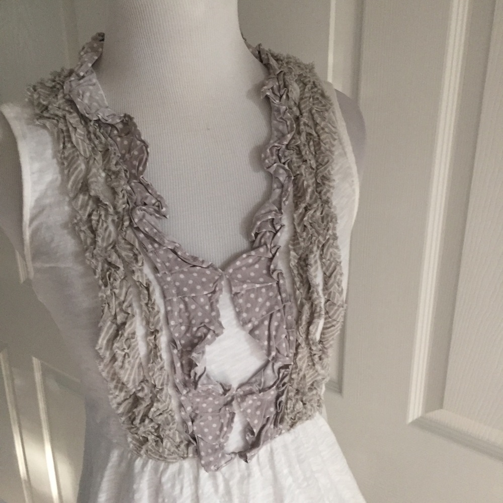 Anthropologie Deletta Lyra tank ruffle collar xs - Picture 2 of 6