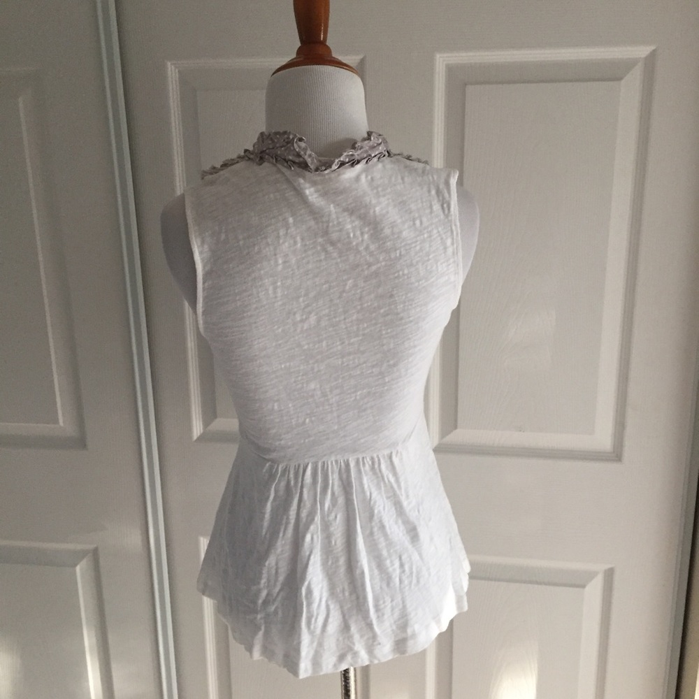 Anthropologie Deletta Lyra tank ruffle collar xs - Picture 4 of 6