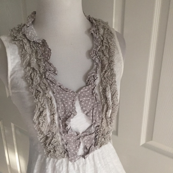 Anthropologie Deletta Lyra tank ruffle collar xs - Picture 2 of 6