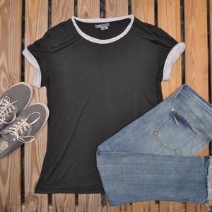 Vince Light Weight Tee with Rolled Sleeves