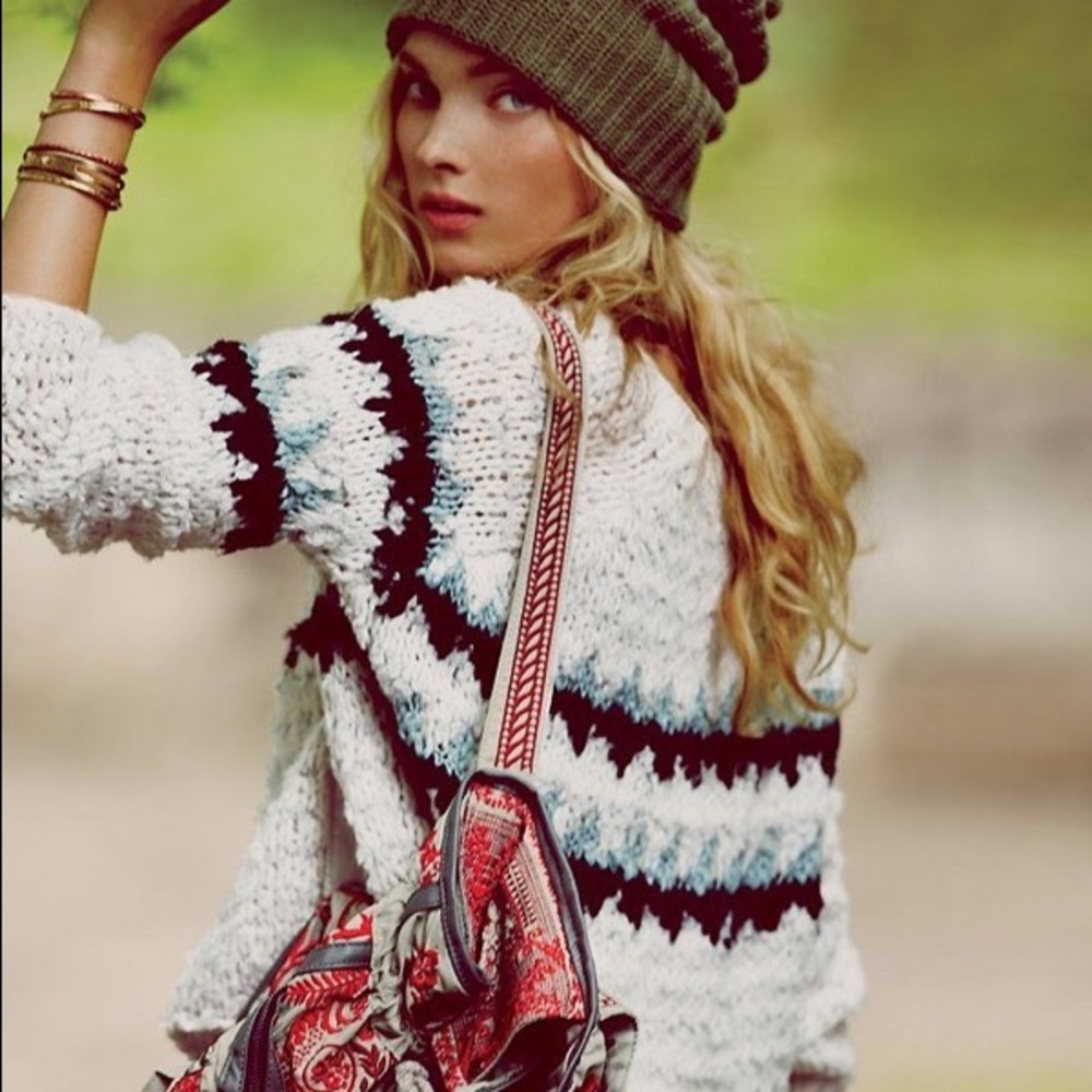 Free People Fuzzy Fairisle Pullover
