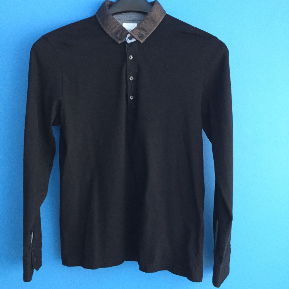 Zara Man Longsleeve Polo (Size Medium)