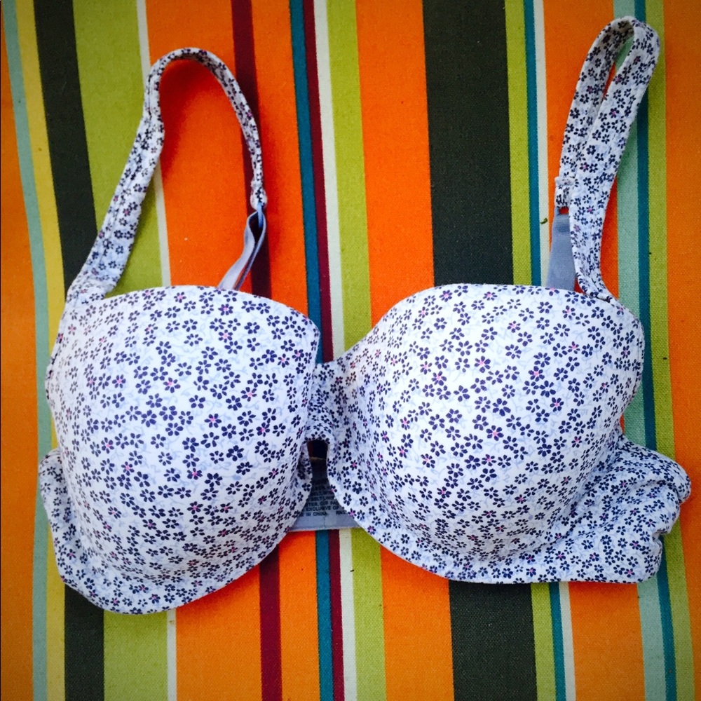 Floral barely there tshirt bra