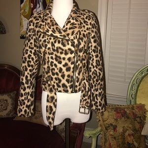 NWT Zara leopard moto jacket.  Make an offer!