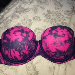 Strapless pink bra