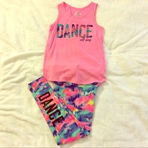 Justice Top and Leggings "Dance" Sz 8 (Girl)