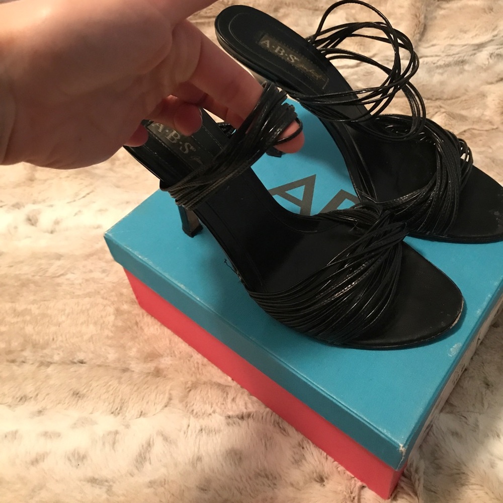 ABS strappy black shoes- SIZE 10