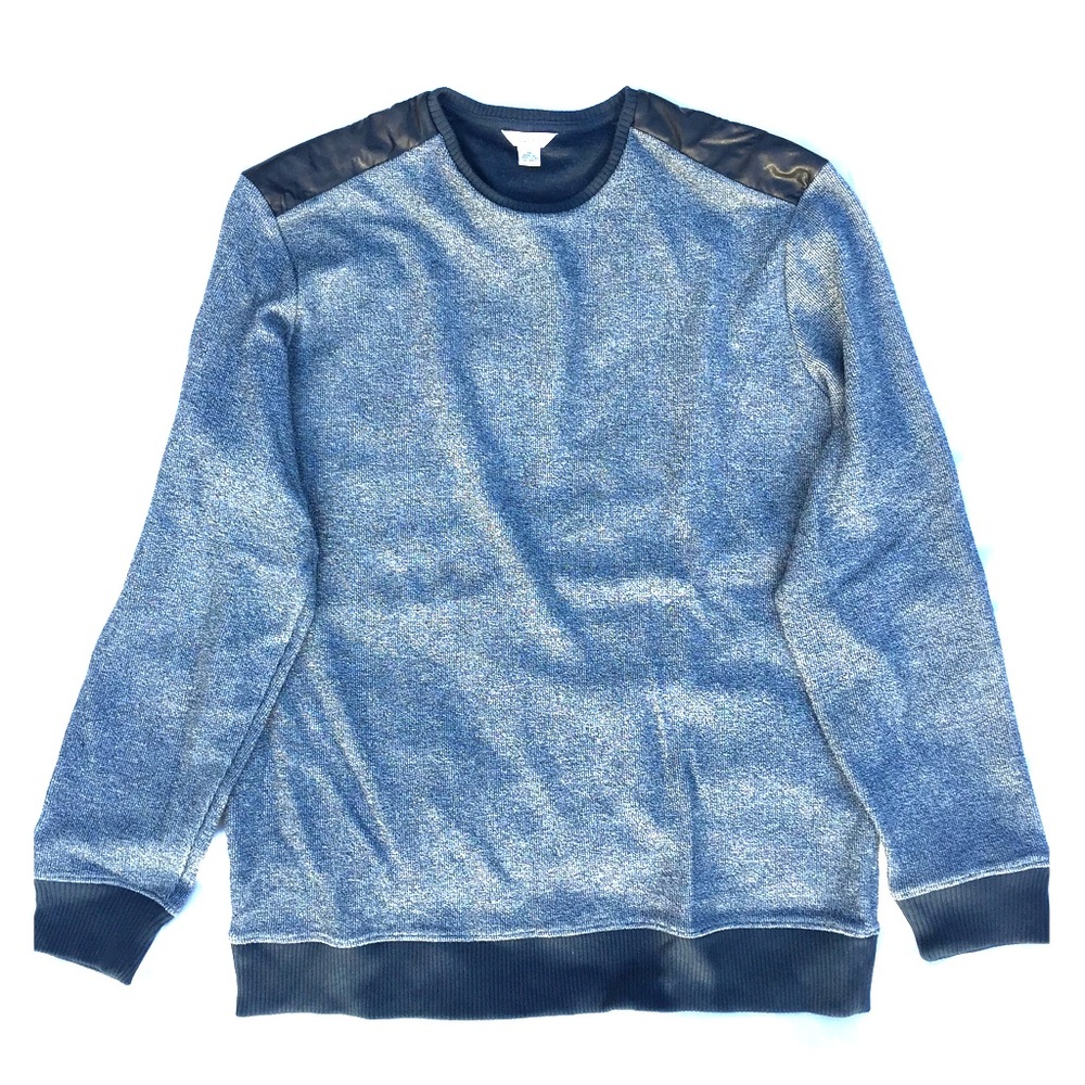 Calvin Klein Sweater With Genuine Leather Trim.