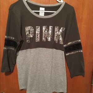 PINK by Victoria's Secret Sequin Baseball Tee