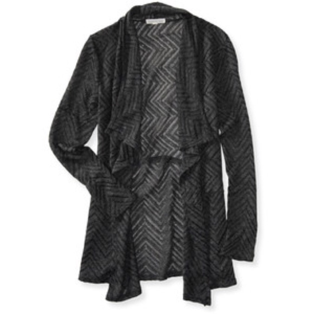 Aeropostale zigzag knit drape cardigan