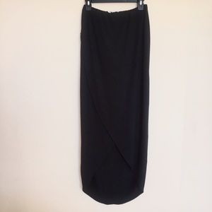 Maurice's Black Maxi Asymmetrical Skirt Size: S