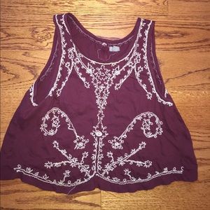 UO Embroidered Crop Top
