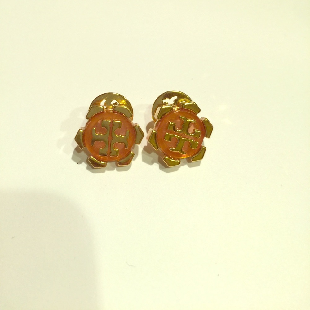 Tory Burch Walter Logo Button Earrings