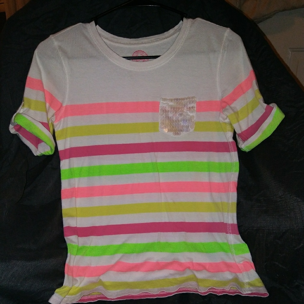SO neon striped t-shirt