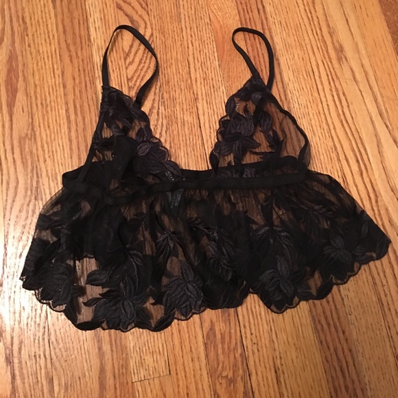 ASOS Tops - ASOS lace crop babydoll top. Black. Xs