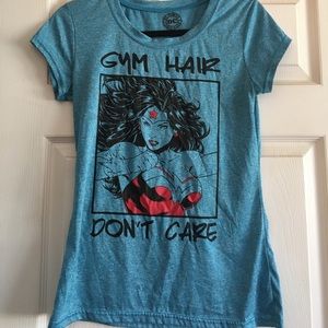 "Gym Hair Don't Care" Wonder Woman workout shirt